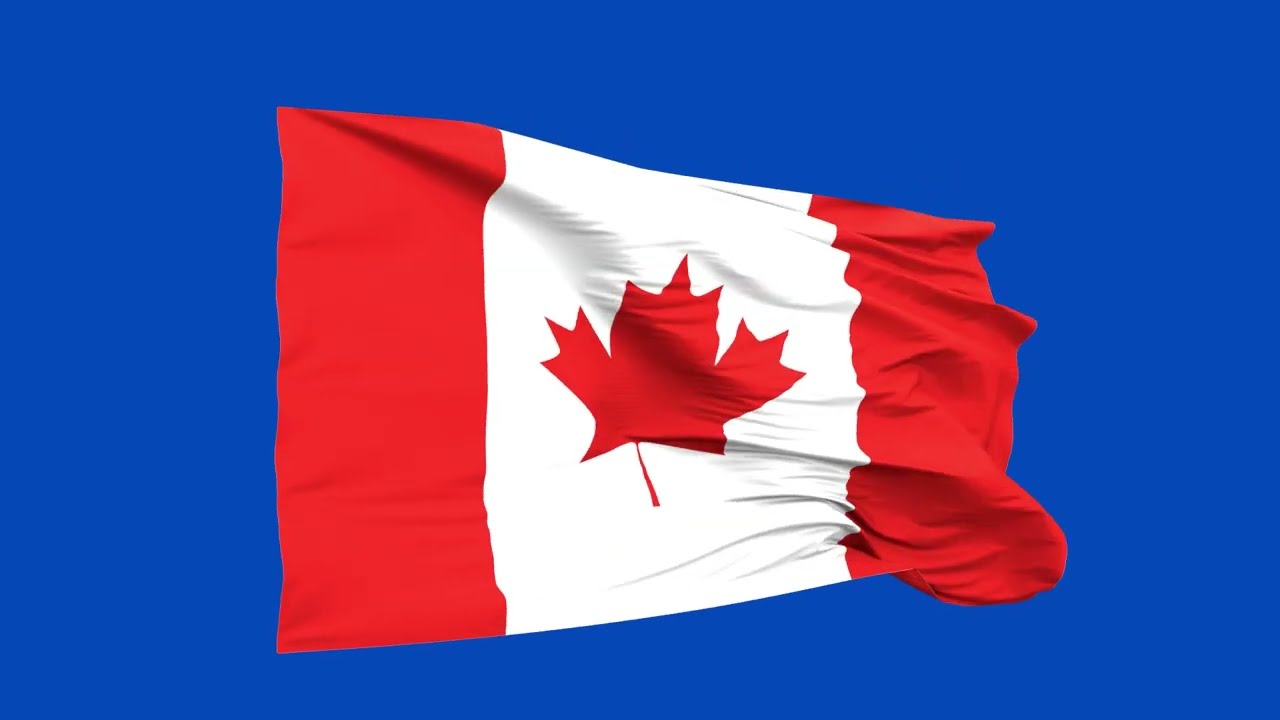 Canada Flag blue screen | green screen | chroma key (FREE USE)
