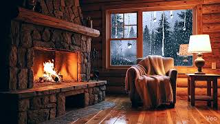 Rain Sounds &amp; Fireplace Ambience (No Music) | Sleep • Study • Relax