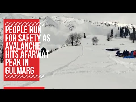 People run for safety as avalanche hits Afarwat peak in Gulmarg