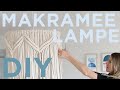 DIY Makramee Lampe - DIY Hack mit IKEA Lampenschirm - Schlingknoten Zickzack Makrameemuster