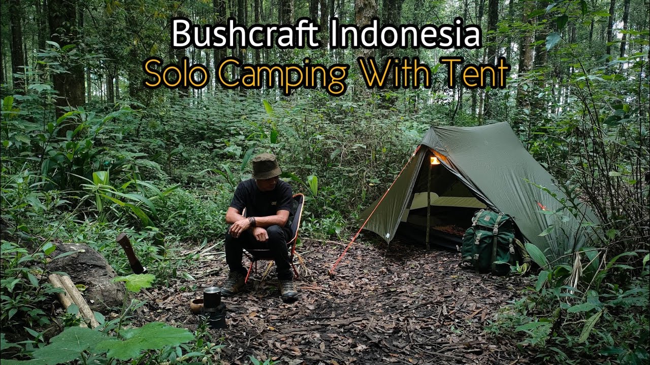 Solo Bushcraft Indonesia - Camping With Tent 