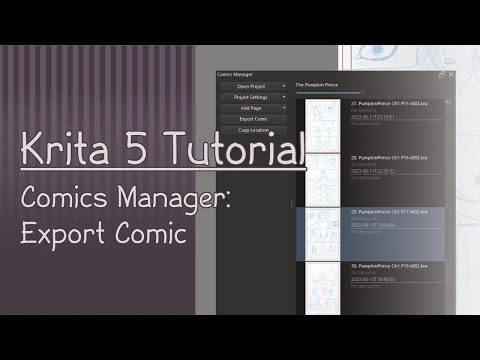 Krita 5.1 Tutorial: Comics Manager - Exporting