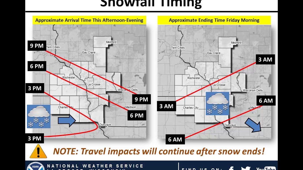 Snow To Create Hazardous Travel - Feb. 8-9, 2018 - YouTube