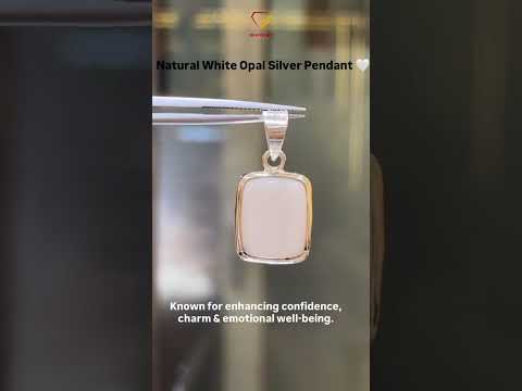 Natural White Opal Silver Pendant | Original Opal Stone Pendant | Dhanshree Gems #shorts