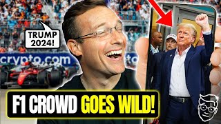 CHILLS: Trump Leads Entire STADIUM in ‘USA’ Chant At F1 Racing Championship | Crowd Roars, Energy⚡️