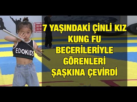 7 yaşındaki Çinli kız Kung Fu becerileriyle görenleri şaşkına çevirdi