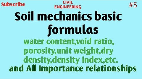 Most Important soil mechanics 1st Chapter all formulas and relationships |soil basics formulas | #5