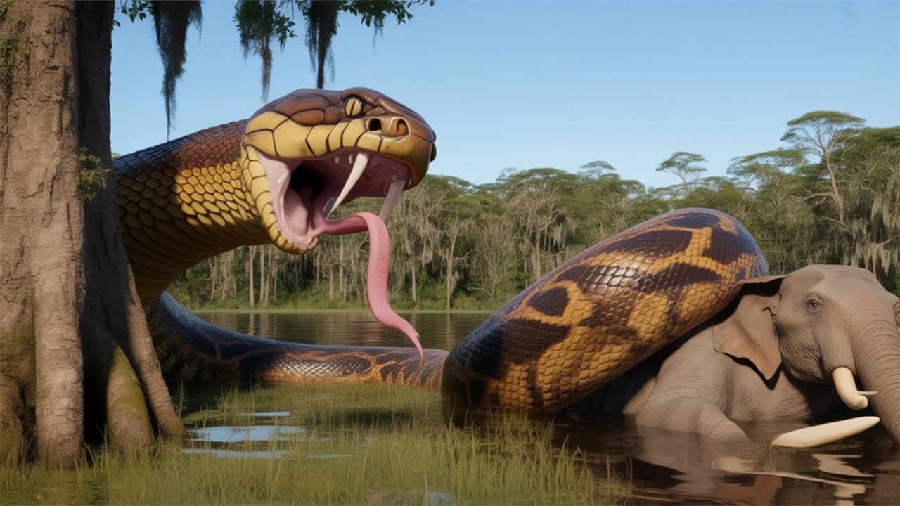 Animal Rescue: A Giant Python Attacks Baby Elephant & Calf - YouTube