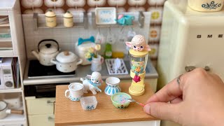 Miniature KITCHEN Tour: WINTER DECOR Ideas - ASMR Re-ment Kitchen organize