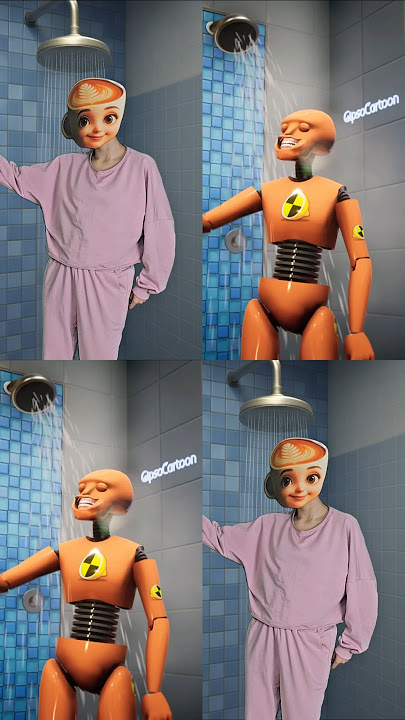 Dancing in the shower! Tung tung tung Sahur and Ballerina Cappuccino. parody by @GipsoCartoon