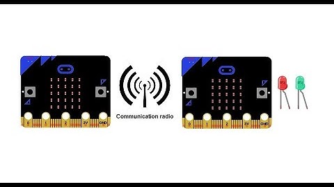 Turn on two LEDs remotely using radio communication between two Micro:bit boards