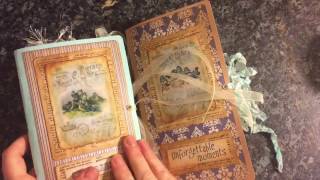 2 x Blue Butterflies and Birds vintage journals #junkjournaljunkies