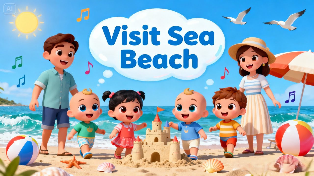 Visit Sea Beach 🏖️🌊 | Cocomelon Style Kids Song