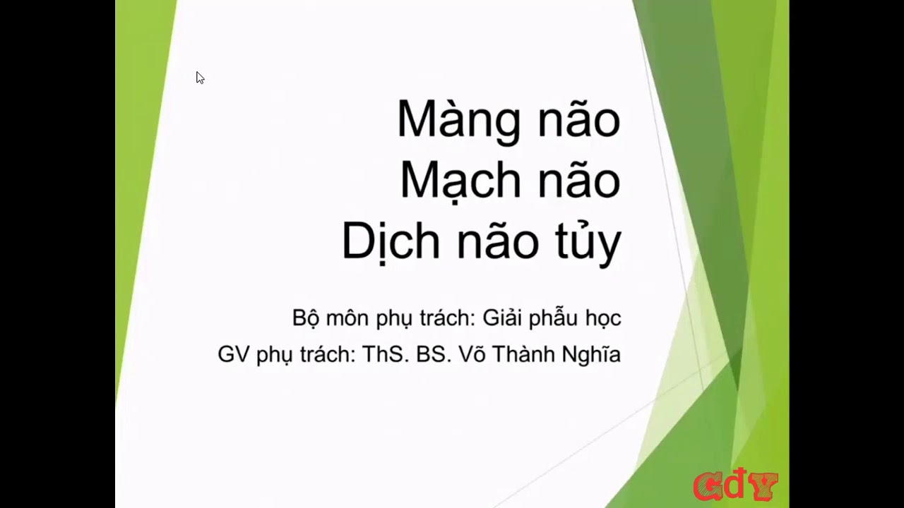 Giải phẫu Màng não, Mạch não, Dịch não tủy | ThS. Bs. Võ Thành Nghĩa | Ôn thi cao học 2020