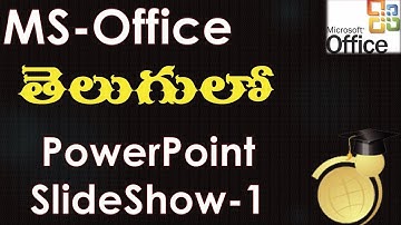 Slide Show Menu Options in MS Powerpoint Part 1 (MS Office 2003 in Telugu)