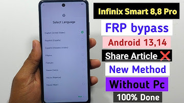 Infinix Smart 8,8 Pro Google Account Remove | Without PC | New Update | Infinix Smart Frp Bypass 