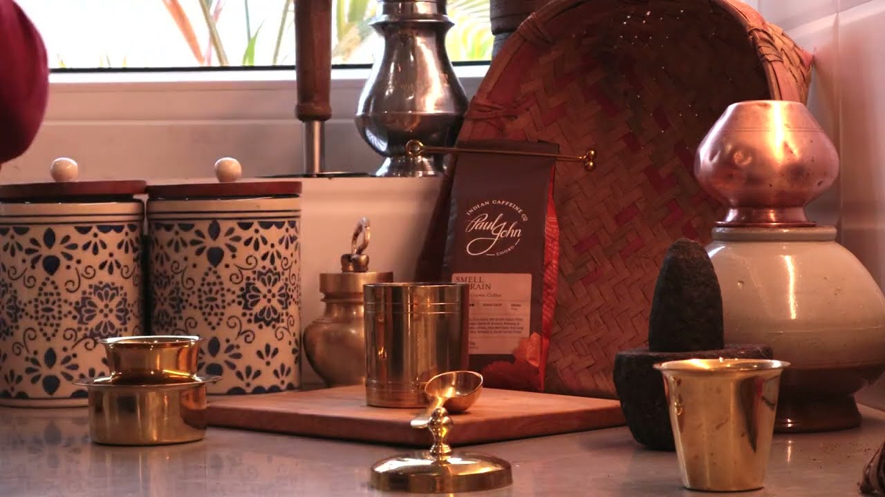 How to Make Traditional South Indian Filter Coffee | Brass Indian Coffee Filter Brewing