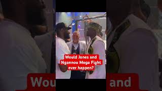 Jon Jones and Francis Ngannou Face Off for the First time at PFL 5.  #shorts #jonjones #ngannou #mma