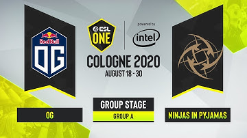 CS:GO - OG vs. Ninjas in Pyjamas [Mirage] Map 3 - ESL One Cologne 2020 - Group A - EU
