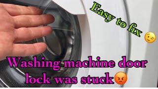 ZANUSSI LINDO 300 Washing machine door lock doesn’t open, how can be fixed easily, was stuck. 🤨❔❓❔