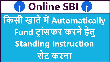 How to set Standing Instruction for RD a/c , PPF A/c or Other Account in SBI Net Banking