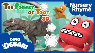 Mr. T-Rex who lives next doors toot some very big toots | The Forest of Toot | Kids Songs | DebariTV