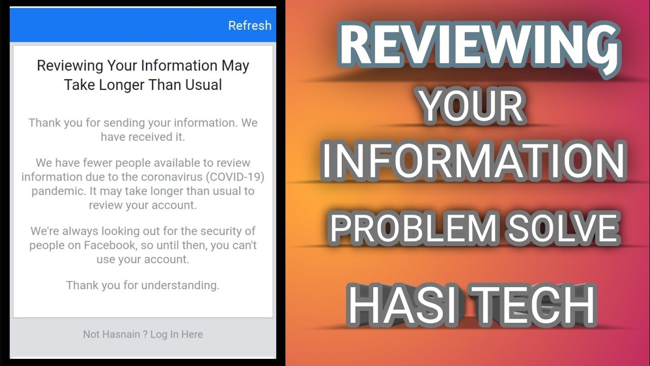 Fix Reviewing Your Information Facebook Problem Solve 2021 || Your Information May Take Longer Than