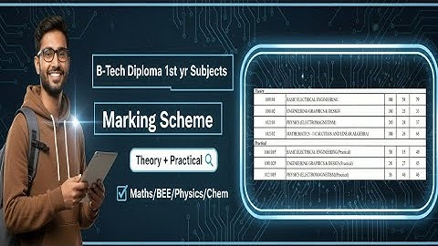 B.Tech Diploma 1st Year Subject Wise Marks  | B Tech First Year Marksheet | Exam Pattern B Tech