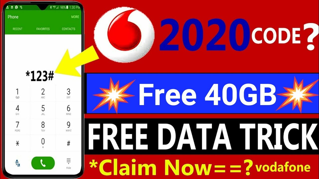 Vodafone 40gb Free 4G Data Offer 2020 |💥Vodafone Free Data Code |🔥 ...