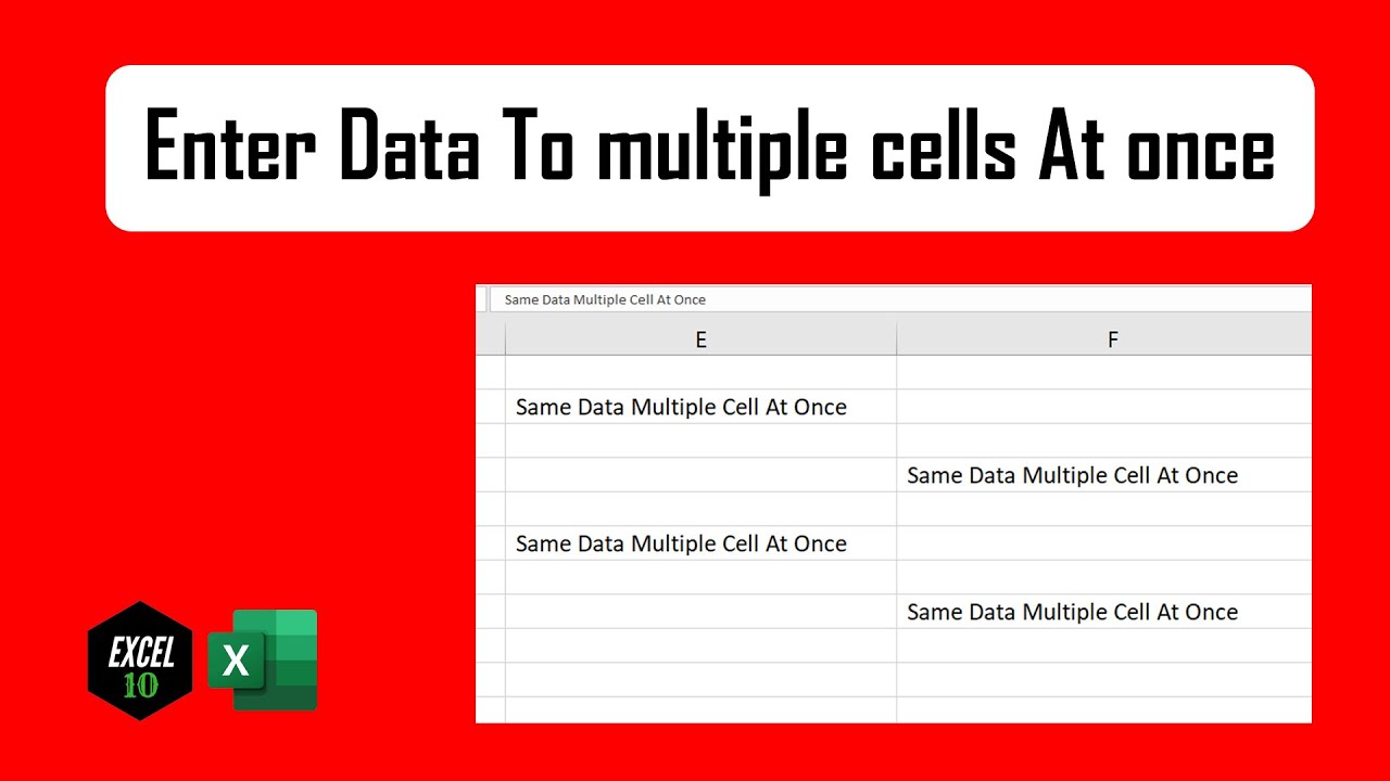 how-to-enter-the-same-data-in-multiple-cells-at-once-in-excel-youtube