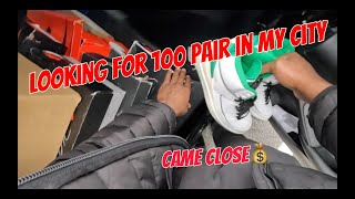 TRYING TO BUY 100 PAIR CHALLENGE IN MY CITY (JORDAN 4s and PALM ANGELS)