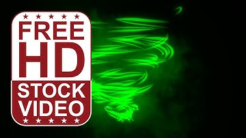 Free Stock Videos - green spinning energy and fog on black background 3D animation