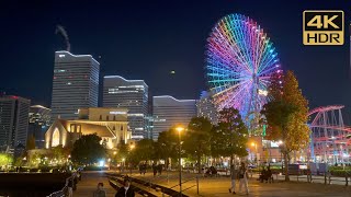 [Kanagawa, Japan] Minato Mirai Night Walk – Waterfront Skyline & Reflections [4K HDR]