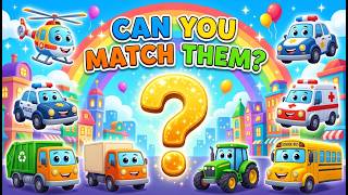 🚗 MATCH  THE VEHICLE TO ITS JOB ! 🚒 FUN LEARNING GAME  FOR KIDS | Preschool Quiz screenshot 3
