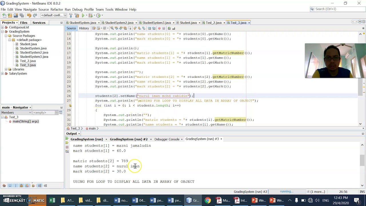 Java - The Implementation of Array Of Objects Part 2 - YouTube