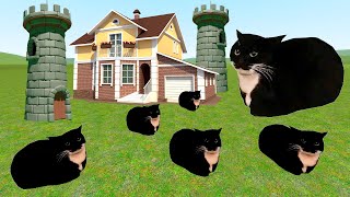 Too Much Maxwell Cat Vs Houses-Towers Garry's Mod Nextbots!!!