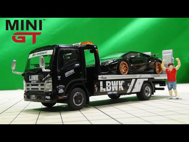 miniGT　1/64　LBWK　いすゞ車両積載車　黒