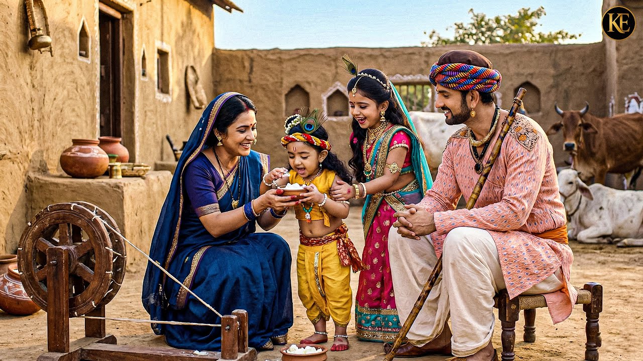 माखन खाते बाल कान्हा, खुश हुई राधा और मइया-बाबा || यशोमती मईया के नंदलाला || Shree Krishan leela ||