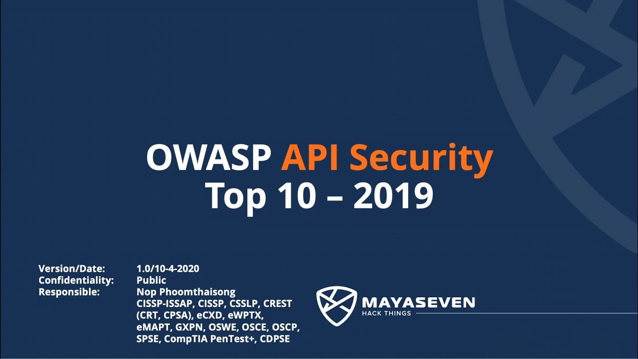 htmlspecialchars คือ  2022  สรุป OWASP API Security TOP 10 - 2019