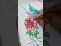 Bird 🕊️ with floral design concept || #artpainting #shorts