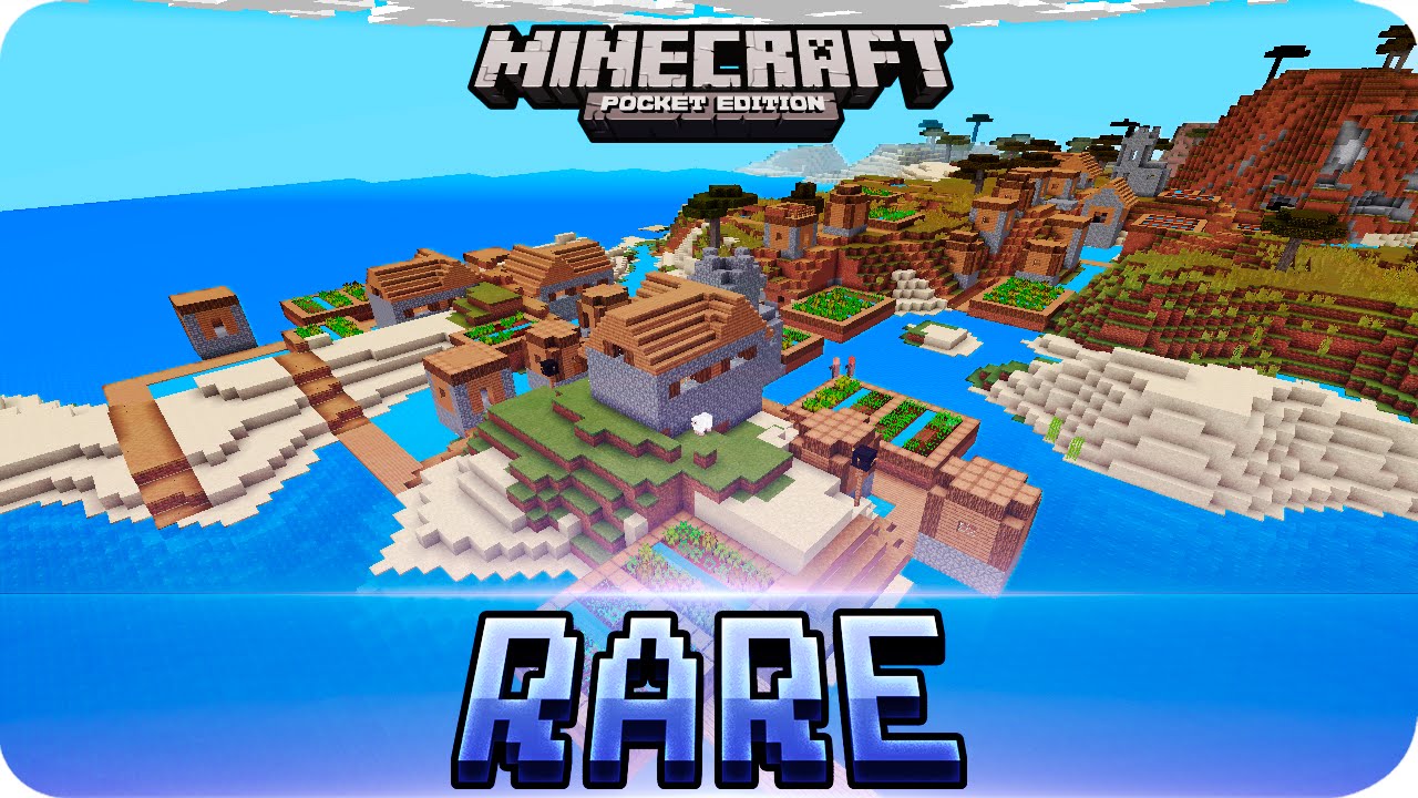 Minecraft Pe Seeds Rare Seed Stronghold 5 Villages 2 Desert Temples Mcpe 0 15 0 0 14 Youtube