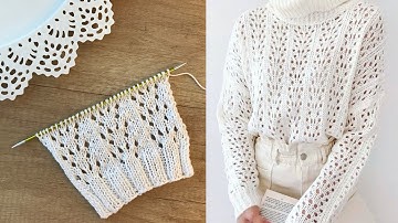 Очень красивый ажурный узор спицами + СХЕМА