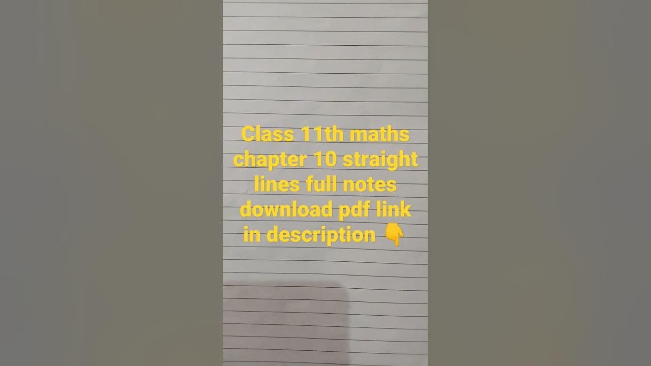 Class 11th ncert maths chapter 10 straight lines full solutions pdf