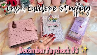 CASH ENVELOPE STUFFING DECEMBER PAYCHECK #3 | SAVINGS CHALLENGES | #cashbudgetingsystem