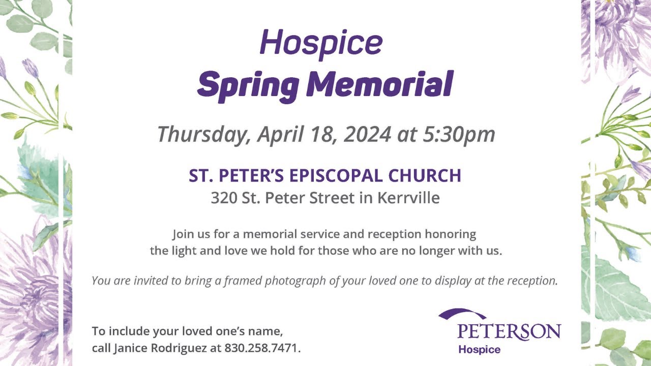 Peterson Hospice Spring Memorial [April 18, 2024 - 5:30PM] - YouTube