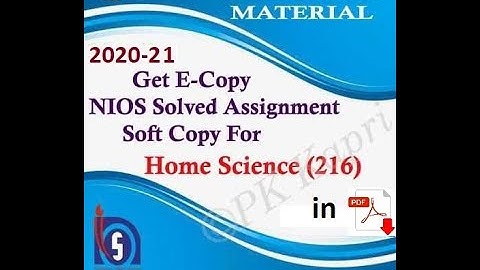 NIOS TMA | Home Science 216 | Free Nios Solved Assignment 2020 - 2021 in Hindi for 10th
