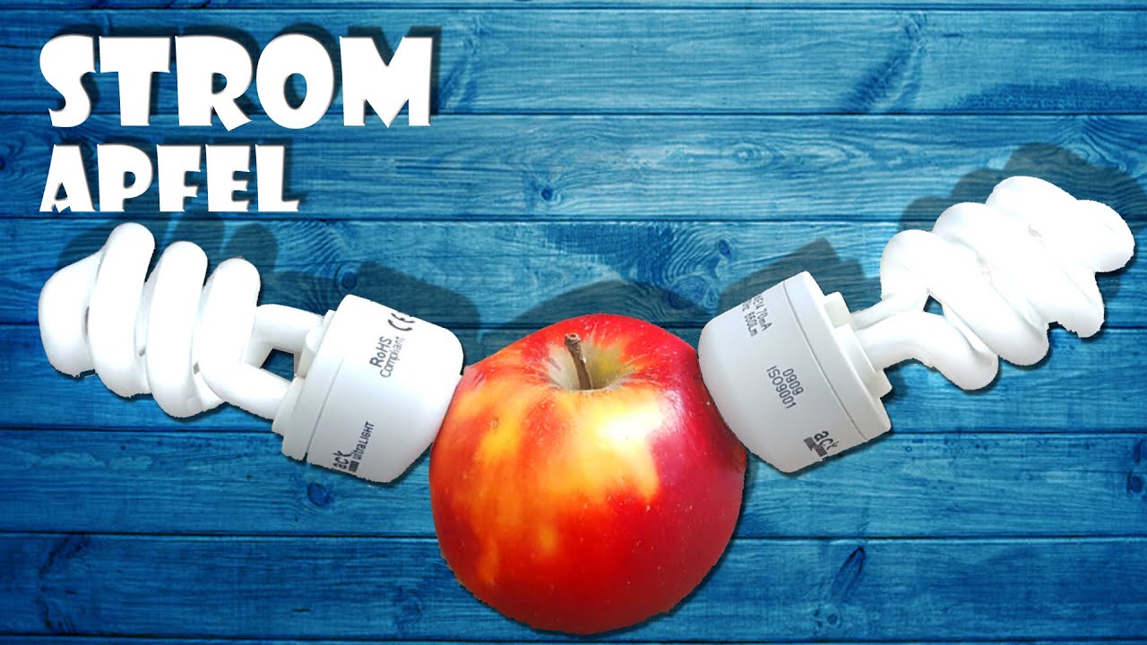 Strom aus Apfel selber erzeugen - electricity from apple - YouTube