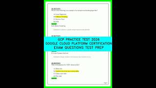 GCP PRACTICE TEST 2026 GOOGLE CLOUD PLATFORM CERTIFICATION EXAM QUESTIONS TEST PREP video