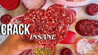 INSANE Soap Heart Crack ASMR ❤️ Satisfying Glitter + Starch + Foam Crumble 