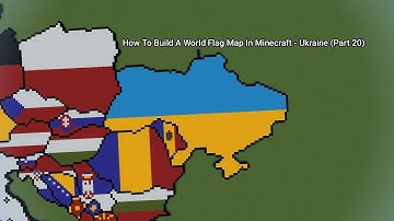 Ukraine - Small Scale World Flag Map Tutorials in Minecraft (Part 20)